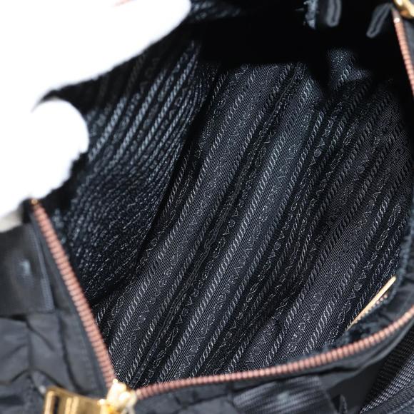 PRADA Hand Bag Nylon 2way Black Gold Auth yk19352V - Picture 11 of 16